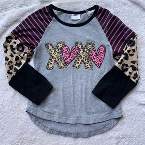Kids Valentines long sleeve top. Size XL.